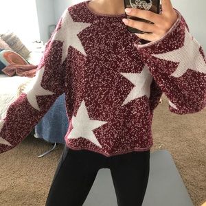 Super cute star print sweater!